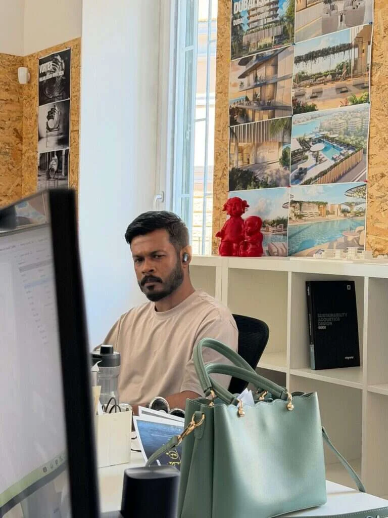 A designer at work in the AND studio