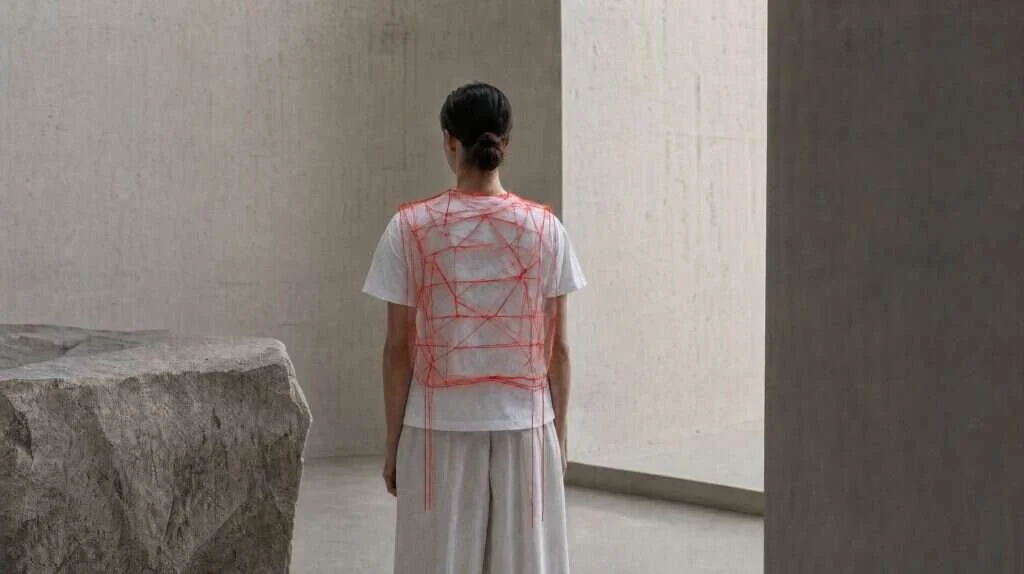 Interlacing Red look 1, AND fashion collection